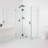 78"x38"x38" Frameless 90 Degree Shower Enclosure Glass Hinge, Matte Black
