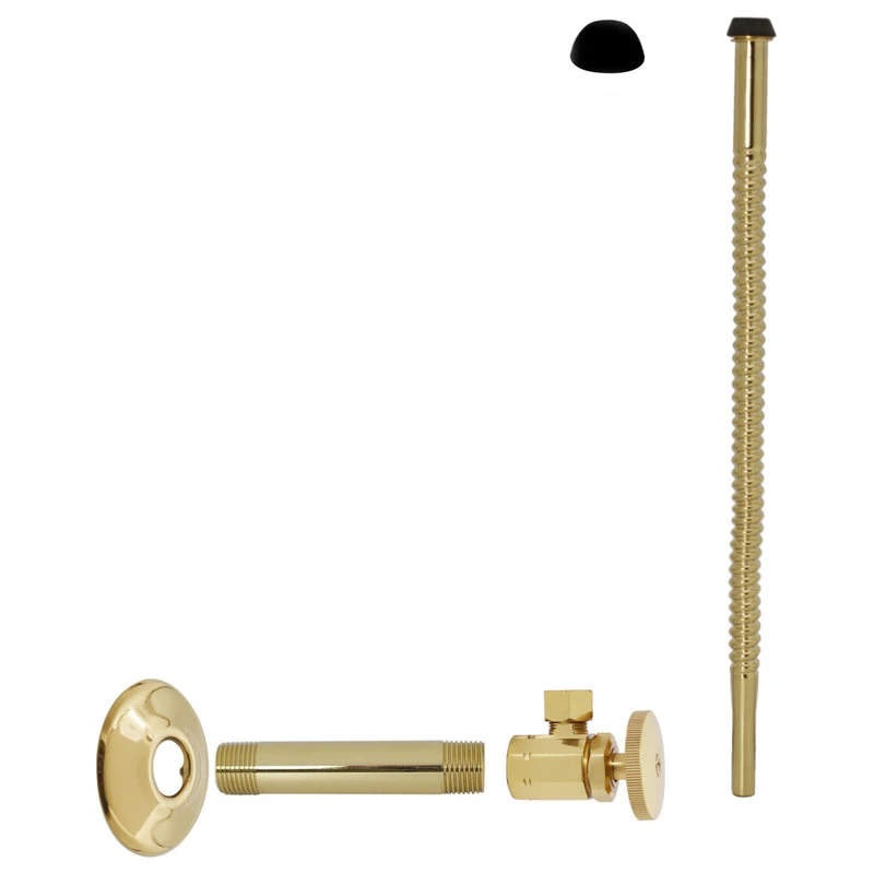 Supply Kit - 1/2" Ips X 3/8" Od X 12" Corrugated In Polished Brass, Polished Brass 1 Supply Kit - 1/2" Ips X 3/8" Od X 12" Corrugated In Polished Brass, Polished Brass