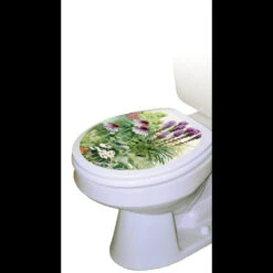 Watercolor Garden Toilet Tattoos / Toilet Lid Decal, Round -Warm Bathroom 72a145800ab46d0d 8527 w800 h800 b1 p0