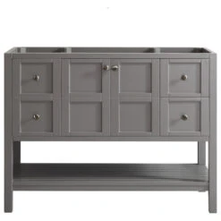 Florence 48" Single Bathroom Vanity In Gray With White Carrara Marble Top -Warm Bathroom 7331b4ee009c45ec 4000 w800 h800 b1 p0