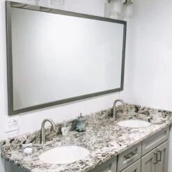 Ellis Framed Wall Mirror, Satin Nickel, 28"x36" 18 Ellis Framed Wall Mirror, Satin Nickel, 28"x36" -Warm Bathroom 73a1e02703ebb429 1813 w800 h800 b0 p0