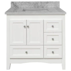 Abbey 36" Bathroom Vanity, White, Carrara Marble 11 Abbey 36" Bathroom Vanity, White, Carrara Marble -Warm Bathroom 7411a05f02d1b090 2777 w800 h800 b1 p0