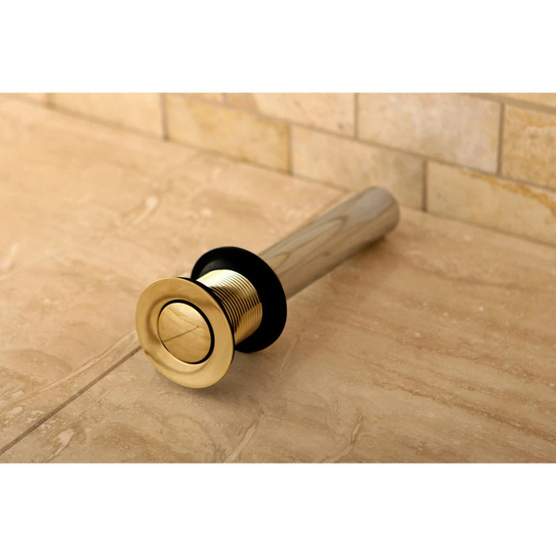 Fauceture Push Pop-Up Drain Without Overflow, Polished Brass 2 Fauceture Push Pop-Up Drain Without Overflow, Polished Brass - Image 2