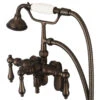 Vintage Classic Wall Mount Tub Faucet With Handshower, Oil Rubbed Bronze Finish