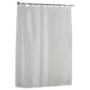 Standard-Sized Polyester Fabric Shower Curtain Liner In White
