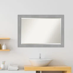Vista Brushed Nickel Beveled Bathroom Wall Mirror - 40.25 X 28.25 In. -Warm Bathroom 78719cd80ec6db56 6848 w800 h800 b0 p0