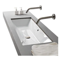 Rectangular Small White Ceramic Undermount Sink, No Hole