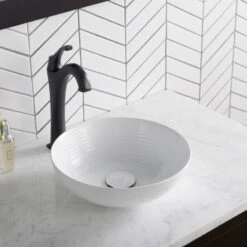 Viva Ceramic Round Vessel Bathroom Sink, White -Warm Bathroom 7a6183740254a7ca 5505 w800 h800 b0 p0