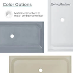 Voltaire 60"x36" Single-Threshold, Center Drain, Shower Base, Gray -Warm Bathroom 7a8124e40f7f3fd0 6077 w800 h800 b0 p0