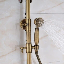 Bronze Rainfall Shower Mixer Faucet Wall Mounted System With Handshower, B-01 -Warm Bathroom 7aa148b401e1f0d0 7310 w800 h800 b0 p0
