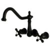 Kingston Brass Wall Mount Tub Faucet, Matte Black