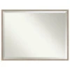 Hardwood Wedge Whitewash Beveled Wood Bathroom Wall Mirror - 41.25 X 31.25 In.