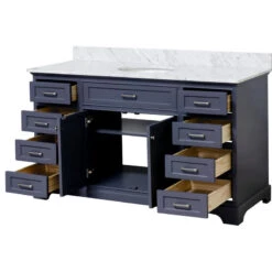 Aria 60" Bathroom Vanity, Marine Gray, Carrara Marble, Single Vanity 8 Aria 60" Bathroom Vanity, Marine Gray, Carrara Marble, Single Vanity -Warm Bathroom 7b31a5de01731e31 9143 w800 h800 b1 p0