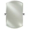 Double Arch Frameless Bevel Mirror W/ Tilt Brackets, Polished Nickel, 20"x32"
