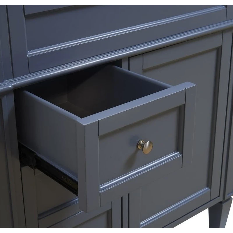 Park Avenue 32" Single Bathroom Vanity In Gray With Marble Top 5 Park Avenue 32" Single Bathroom Vanity In Gray With Marble Top - Image 5