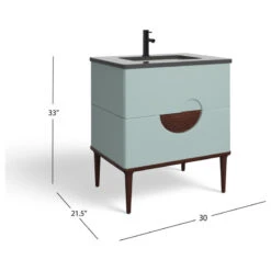 The Rhonda Bathroom Vanity, Single Sink, 30", Aloe Green, Freestanding -Warm Bathroom 7bd1a1c903c744c0 4008 w800 h800 b1 p0