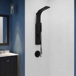 Aura 2-Jetted Shower Panel With Heavy Rain Shower And Spray Wand, Matte Black 9 Aura 2-Jetted Shower Panel With Heavy Rain Shower And Spray Wand, Matte Black -Warm Bathroom 7be15b3801aafe76 8216 w800 h800 b0 p0