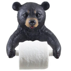 Black Bear Decorative Toilet Paper Holder
