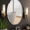 Oval Beveled Polished Frameless Wall Mirror For Bathroom