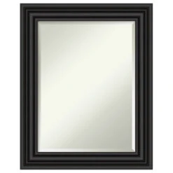 Colonial Black Beveled Bathroom Wall Mirror - 24 X 30 In.