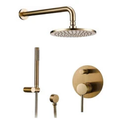 Wasser™ Brass Shower System With Handheld Shower, 12" Shower Head