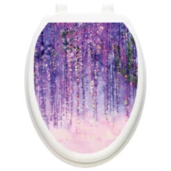 Purple Rain Toilet Tattoos / Toilet Lid Decal, Elongated