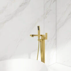 Freestanding Tub Shower Claw Foot Faucet With Handheld Spout, Gold 12 Freestanding Tub Shower Claw Foot Faucet With Handheld Spout, Gold -Warm Bathroom 7da1663802f070ee 5055 w800 h800 b0 p0