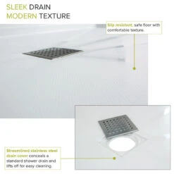 Transolid Linear 60"x32" Single Threshold Shower Base With A Center Drain, White -Warm Bathroom 7df1e7d20fc544a3 7734 w800 h800 b1 p0