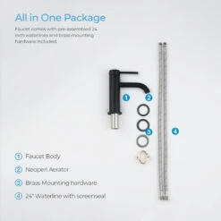 Circular Brass Single Handle Bathroom Faucet KBF1008, Matte Black, With Drain -Warm Bathroom 7e11c6ec0f1b5630 7084 w800 h800 b0 p0