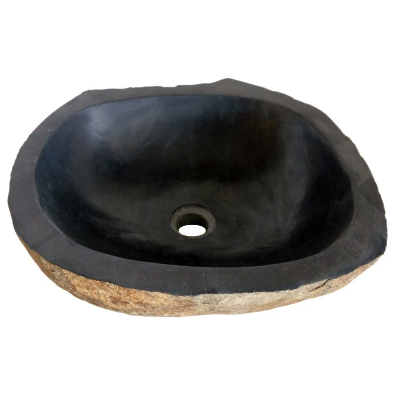 Rustic Natural Basalt Unique Bathroom Vessel Sink, 16-23 Inch, Natural Stone 13 Rustic Natural Basalt Unique Bathroom Vessel Sink, 16-23 Inch, Natural Stone - Image 13