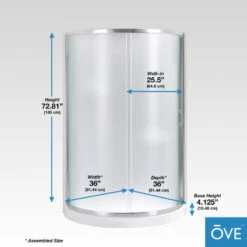 Ove Decors Breeze 36 Shower Kit, Frosted Glass Walls And Base, Satin Nickel -Warm Bathroom 7e81d3d00239efaf 6937 w800 h800 b0 p0