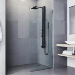 VIGO Bowery Square Spray Head Shower System With Tub Filler, Matte Black -Warm Bathroom 7eb1d7950025035d 9028 w800 h800 b0 p0