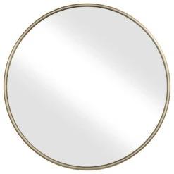Modern Round 36-inch Mirror, Gold