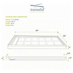 Transolid Linear 60"x30" Rectangular Shower Base With Left Hand Drain, White 20 Transolid Linear 60"x30" Rectangular Shower Base With Left Hand Drain, White -Warm Bathroom 7f4172620ec28528 8697 w800 h800 b1 p0