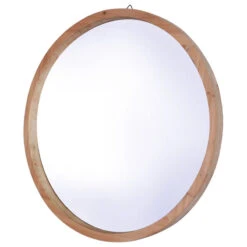 22" Round Wood Wall Mirror, Large, Natural Brown 8 22" Round Wood Wall Mirror, Large, Natural Brown -Warm Bathroom 7fa16ea30e2899da 4307 w800 h800 b1 p0
