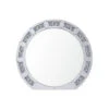 ACME Noralie Glass Wall Round Decor Mirror In Mirrored And Faux Diamonds