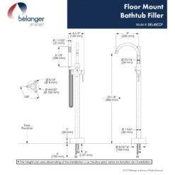 Belanger DEL45 Single Handle Freestanding Tub Filler, Brushed Nickel 14 Belanger DEL45 Single Handle Freestanding Tub Filler, Brushed Nickel -Warm Bathroom 804106180fae8fa7 4393 w800 h800 b1 p0