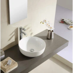 Fine Fixtures White Vitreous China 16" Thin Edge Vessel, Round -Warm Bathroom 8041df0b0cdc432c 5191 w800 h800 b0 p0