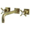 KS6023ZX Wall Mount Tub Faucet, Antique Brass