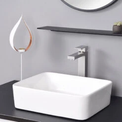 Modern Bathroom Faucet Tall Cold & Hot Water Above Counter Vessel Sink Nickel -Warm Bathroom 8111158b0d8f3e09 3421 w800 h800 b0 p0