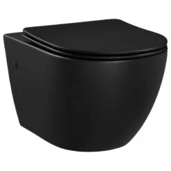 St. Tropez Wall Hung Toilet Bowl, White, Matte Black