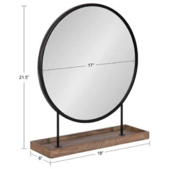 Maxfield Round Tabletop Mirror, Black, 18x22 -Warm Bathroom 8221cf9400b6380a 4983 w800 h800 b1 p0