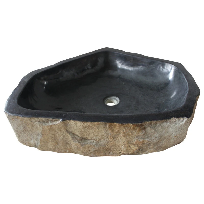 Rustic Natural Basalt Unique Bathroom Vessel Sink, 16-23 Inch, Natural Stone 7 Rustic Natural Basalt Unique Bathroom Vessel Sink, 16-23 Inch, Natural Stone - Image 7