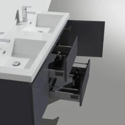 MOB 60" Wall-Mounted Double Bathroom Vanity In High Gloss Gray -Warm Bathroom 82a1f1180baabad5 2518 w800 h800 b0 p0