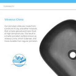 V410 Matte Black Porcelain Vessel Sink, 718 Vessel Faucet, Antique Bronze -Warm Bathroom 82c14a7a0e4c88e7 6929 w800 h800 b0 p0