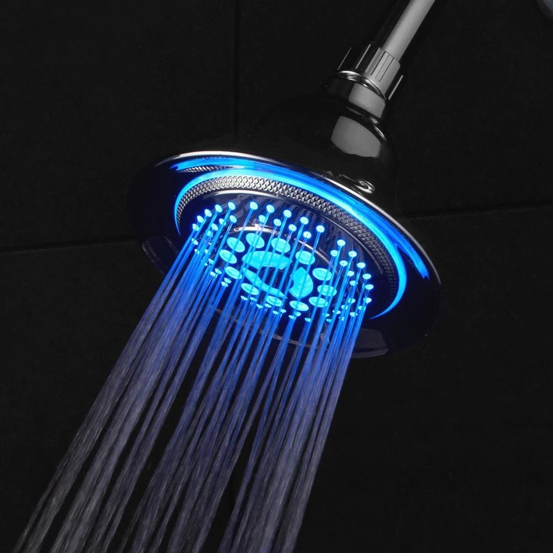 Water Temperature Controlled Color Changing 5-Setting LED All Chrome Showerhead 3 Water Temperature Controlled Color Changing 5-Setting LED All Chrome Showerhead - Image 3