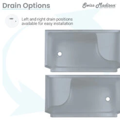 Aquatique 60x32 Single Threshold Shower Base, LH Drain, Right Hand Seat, Grey -Warm Bathroom 8381d25d025eb469 9529 w800 h800 b1 p0