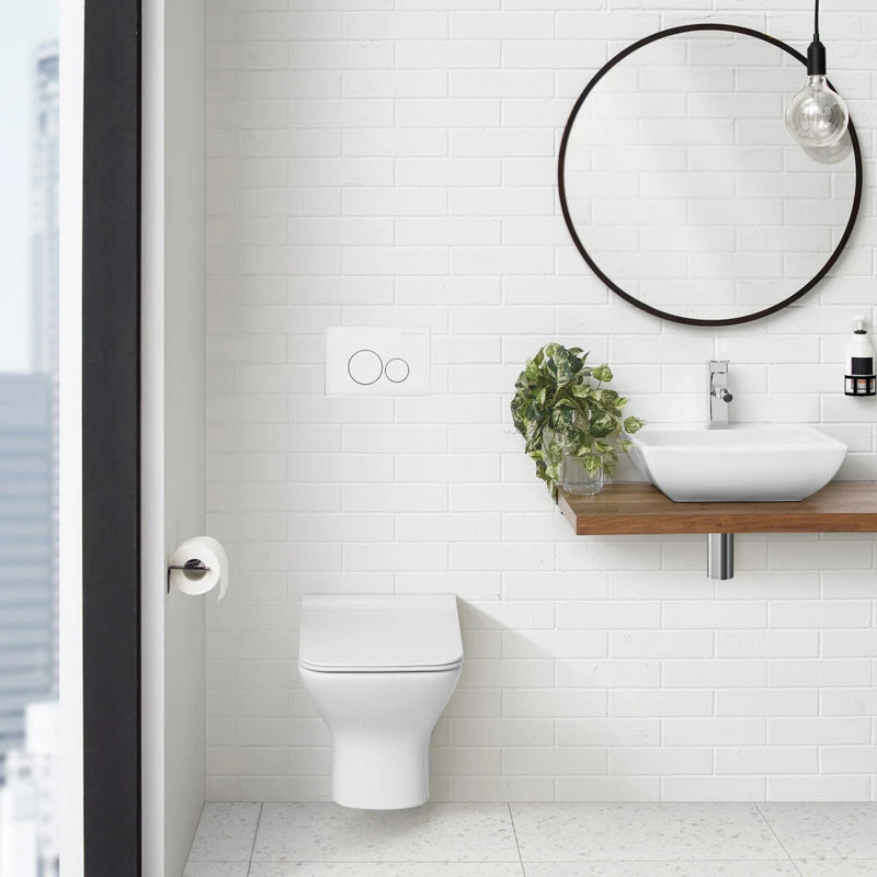 Dual Button Actuator Plate, White 2 Dual Button Actuator Plate, White - Image 2