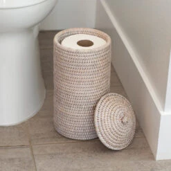 Artifacts Rattan Double Toilet Roll Holder, White Wash -Warm Bathroom 847107ce0022ae7f 5638 w800 h800 b0 p0