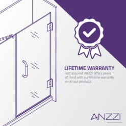 ANZZI Myth 34" X 58" Frameless Hinged Tub Door, Polished Chrome -Warm Bathroom 84b123470fe136d9 2794 w800 h800 b0 p0